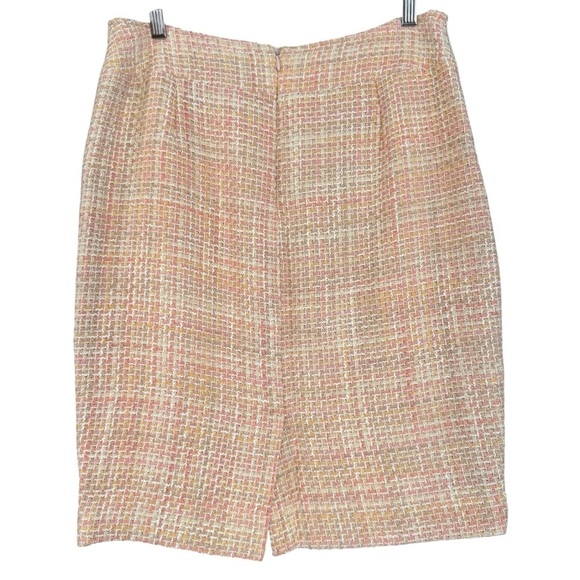 Albert Nipon Pastel Tweed Skirt | Wool Blend Pencil Style 14 - Picture 2 of 5